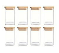 Bortivier Glass Jars with Airtight Bamboo Lids - Snack Candy Storage Jar,Versatile Clear Containers for Candy, Food Storage & More