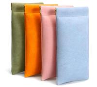 Bortivier Glasses Case 4 Pack, Eyeglasses Case for Women Men, PU Soft Glasses Sunglasses Case Portable Easy to Use