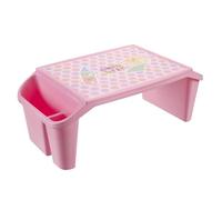 Bortivier Kids Lap Desk Tray, Kids Portable Lap Tray Plastic Lap Desk for Bed Classroom Laptop Kids Car Activity Dining Floor Pink