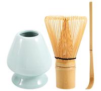 Bortivier Matcha Whisk Set Bamboo Matcha Tea Set 100 Matcha Whisk (Chasen), Traditional Scoop, Matcha Whisk Holder