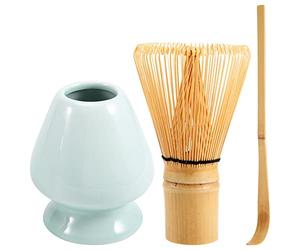 Bortivier Matcha Whisk Set Bamboo Matcha Tea Set 100 Matcha Whisk (Chasen), Traditional Scoop, Matcha Whisk Holder