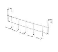 Bortivier Over the Door 5 Hooks Home Bathroom Organizer Rack Clothes Coat Hat Towel Hanger Stainless Steel Good Load-Bearing
