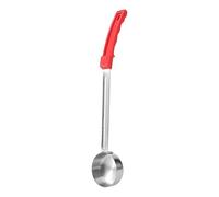 Bortivier Pizza Spread Sauce Ladle Rubber Handle Flat Bottom Kitchen Cooking Spoon Stainless Steel Measuring Stir Soup Spoon -2 Oz