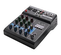 Bortivier Portable Audio Mixer Professional 4 Channel Bluetooth Mixer DJ Console with Reverb Effect for Karaoke USB Live Stage KTV
