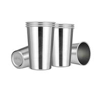 Bortivier Premium Stainless Steel Cups 16 Oz Pint Cup Tumbler (8 Pack) - Stackable Cup