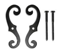 Bortivier Rust- Cast Iron Shutter Fasteners- 2PCS S-Shape Decorative Shutter Dogs Hardware External Tieback