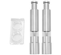 Bortivier Salt and Pepper Grinder Set of 2, Pepper Mill Stainless Steel Salt Shaker Push-Button Manual Glass Salt and Pepper Set