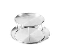 Bortivier Seafood Plate Set Double Stainless Steel Snack Plate Afternoon Tea Cake