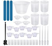 Bortivier Silicone Measuring Cups for Epoxy Resin,Resin Supplies with 250&100Ml Silicone Cups for Resin,Molds,Jewelry Making