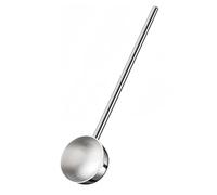 Bortivier Small Soup Ladle Metal Deep Spoon with Pour Spout 2 Oz Long Handle Gravy Ladles Heat- 10.5 Inch 1 Piece