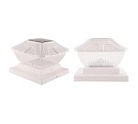 Bortivier Solar Post Cap Lights Outdoor - 2 Pack 2 Modes Solar Deck Fence Lights, IP65 Waterproof Solar Powered Light Posts White