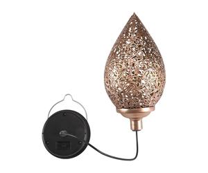 Bortivier Solar Powered LED Moroccan Hanging Lantern Retro Moroccan Pattern Projection Lamp Outdoor Garden Decor Fairy Light Kit