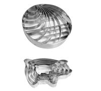 Bortivier Stainless Steel Mexican Bread Mold with 6Pcs Pig Cookie Cutter Two Sided Mold for Bread Shell Cutter