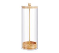 Bortivier Straw Holder Dispenser for Counter - Drinking Straw Dispenser with Bamboo Lid for Standard Straws, Straw Organizer