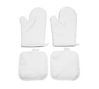 Bortivier Sublimation Blank Oven Mitts Set Gloves and Sublimation Blank Pot Pad for Dining Room Accessories 4Pcs