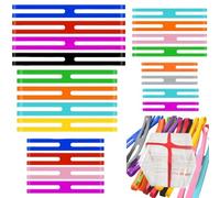 Bortivier Tear- 20pcs Silicone Rubber Bands, 5 Sizes, Colourful Wide Elastic Rubber Rings