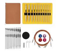 Bortivier Tunisian Crochet Hooks Set with Cable 6-Inch Aluminum Interchangeable Crochet Hooks Set 3mm-10mm Long Crochet Hooks