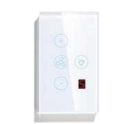 Bortivier Tuya Zigbee Smart Fan Light Switch US Network Connection APP Control/Assistant Voice Control White