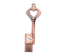 Bortivier USB 2.0 Metal USB Pen Drive Pure Copper Heart USB Flash Drive Key (Copper, 8GB)