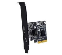 Bortivier Video Expansion Card PCI-E X4 to Type-C USB3.2 10G DP Support Desktop Port Monitor Dock Adapter