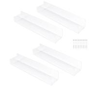 Bortivier Wall Mounted Spice Rack Organizer,Clear Acrylic Spice Shelf Storage Holder for Wall Kitchen Pantry Cabinet Door 4 Pack