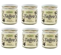 Boru Grass-Fed Irish Beef Tallow Suet - Pure Cooking Fat 6 jars (Tallow x 6 jars)