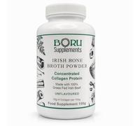 Boru Irish Beef Bone Broth UNFLAVOURED 100% Concentrate Powder, Travel Broth Supplement Grass-Fed, Collagen Protein & Amino Acids Good for Soups, Stock Broth Beverage, ONLY Bones Added. (Unflavoured)