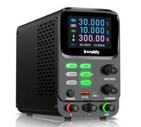 Boruidy 30V 10A Variable DC Power Supply, 5 Digit TFT Display, Milliamp Display, Dual Curve Encoder, Power Supply with OCP Storage Function