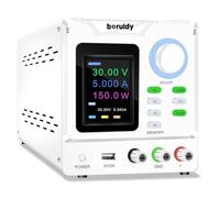boruidy Bench Power Supply Variable 30V 5A, 150W Encoder Adjustable Switching Regulated High Precision 4-Digits TFT Display 5V/2A USB Port DC Lab Power Supplies with OCP OVP Output Memory Button