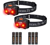 BORUIT LED Head Torch Red White Light Headlamp [2 Pack] AAA Battery Super Bright 4 Mode Headtorch for Kids Adult Camping Running Hiking Fishing Headlight Gear