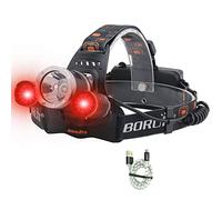 BORUIT LED Headlamp - Ultra Bright 5000 Lumens, 3 Lighting Modes, White & Red Hunting Headlamps, IPX5 Waterproof, USB Rechargeable Head Lamp Perfect for Beekeeping, Fishing, Camping, Hiking