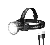 BORUIT Rechargeable Headlamp, Portable 4 Modes Led Spotlight, Super Bright Adjustable 90 Degree Waterproof Head Lamp, Headlight for Adults Outdoor Camping Hunting Hiking, Running, Fishing