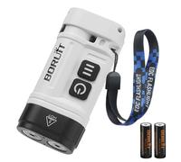 BORUIT U10 Small Torch, AA Torches Battery Powered LED Super Bright with Pocket Clip, Magnetic, Gradient 9 Modes EDC Flashlight for Camping Dog Night Walking Emergency or Lighting for Parties