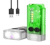 BORUIT V10 Small Powerful Torch LED Super Bright 1000 Lumens with 365nm UV Red Green Blue Light, USB C Rechargeable Mini EDC Keyring Torch-14 Modes, Tail Magnet, Buzzer, IPX4 Pocket Flashlight
