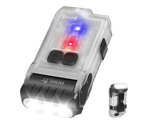 BORUIT V15 Small Powerful Torches, 1200 Lumen Torch LED Super Bright, 80° Rotatable Flashlight, IP67 Waterproof, Magnetic Tail, Keychain, for Camping Hiking Emergency (White)