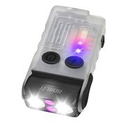 BORUIT V20 Small Torch Led Super Bright 1000 Lumen with 365nm UV Light, 180° Swivels Mini Torches USB C Rechargeable, 13 Modes Keyring Flashlight with Magnetic, Pocket Clip, 110dB Buzzer(White)
