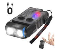 BORUIT V20 Small Torches LED Super Bright Rechargeable,180°Head Swivels with Cob Side Light,Ip67 USB C Rechargeable Torch with Clip,Lanyard and Keychain,Magnetic Buzzer-13 Modes