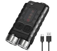 BORUIT V3 Mini Powerful Torch LED Super Bright 900LM with UV Red Blue Light,USB-C LED Rechargeable Small Pocket Keychain Torch,IP65 Waterproof 12 Modes Keyring Torch Flashlight with Magnet (Black)