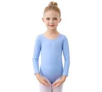 boruizhen Ballet Leotard for Girls, Long Sleeve Dance Leotard, Cross Strap Kids Ballet Outfit 3-4 Years Blue