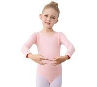 boruizhen Ballet Leotard for Girls, Long Sleeve Dance Leotard, Cross Strap Kids Ballet Outfit 8-10 Years Pink