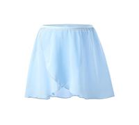 boruizhen Ballet Skirt Pull On Ballet Wrap Skirt Chiffon Dance Skirts with Elastic Waistband for Girls Women Blue M