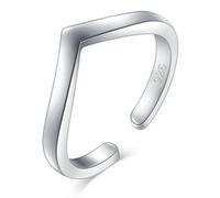 BORUO Toe Rings - Chevron Wave Hawaiian Sterling Silver Band Ring - Stylish Toe Rings For Women - Sterling Silver Rings for Gifting - Chic 925 Sterling Silver Rings - Toe Rings For Women With Gift Bag