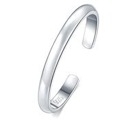BORUO Toe Rings - Sterling Silver Band Ring - Stylish Toe Rings For Women - Sterling Silver Rings for Gifting - Chic 925 Sterling Silver Rings - Toe Rings For Women With Gift Bag, 2 mm, 3mm, 4mm