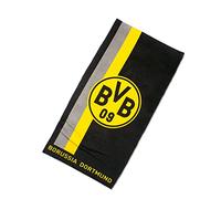 Borussia Dortmund Bath Towel with Stripe Pattern Cotton Black/Yellow 70 x 140 cm