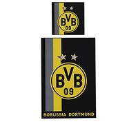 Borussia Dortmund, Bed linen with stripe pattern, black-yellow, 135x200