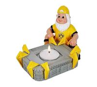 Borussia Dortmund BVB Garden Gnome with Stadium - Tea Light Holder - 15 x 13 x 10.5 cm, Yellow