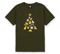 Borussia Dortmund Men's Winter Wonder T-Shirt, Olivgrün, Bio-Baumwolle, Weihnachtliches Design mit BVB-Emblem, Green, M