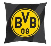 Borussia Dortmund Unisex - Adult BVB Cushion Grey/Black 40 x 40 cm, 40 x 40 cm