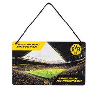 Borussia Dortmund Unisex - Adult BVB Door Sign Exclusive 20 x 12 cm Stadium Black Yellow Black