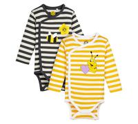 Borussia Dortmund Unisex Baby BVB Bodysuit, Set of 2, Emma, Black Beige, Yellow White, Sustainable, Multicoloured, 74/80
